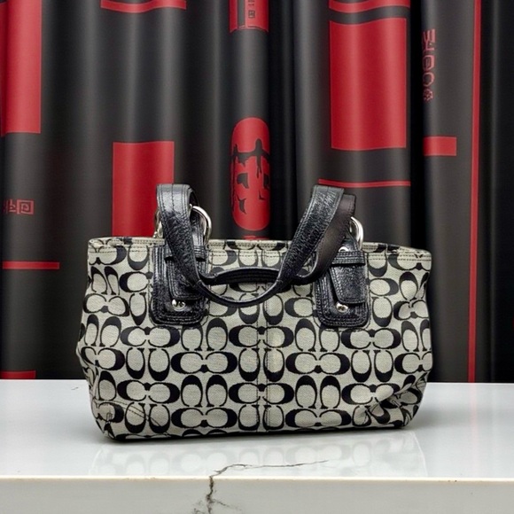 COACH Soho Signature Tote Satchel – Black & Gray (Style 13117) - Picture 4 of 6